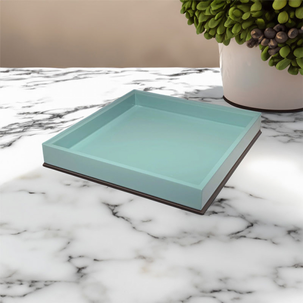 Mini Size Tray, square, paint Lacquer iceblue style